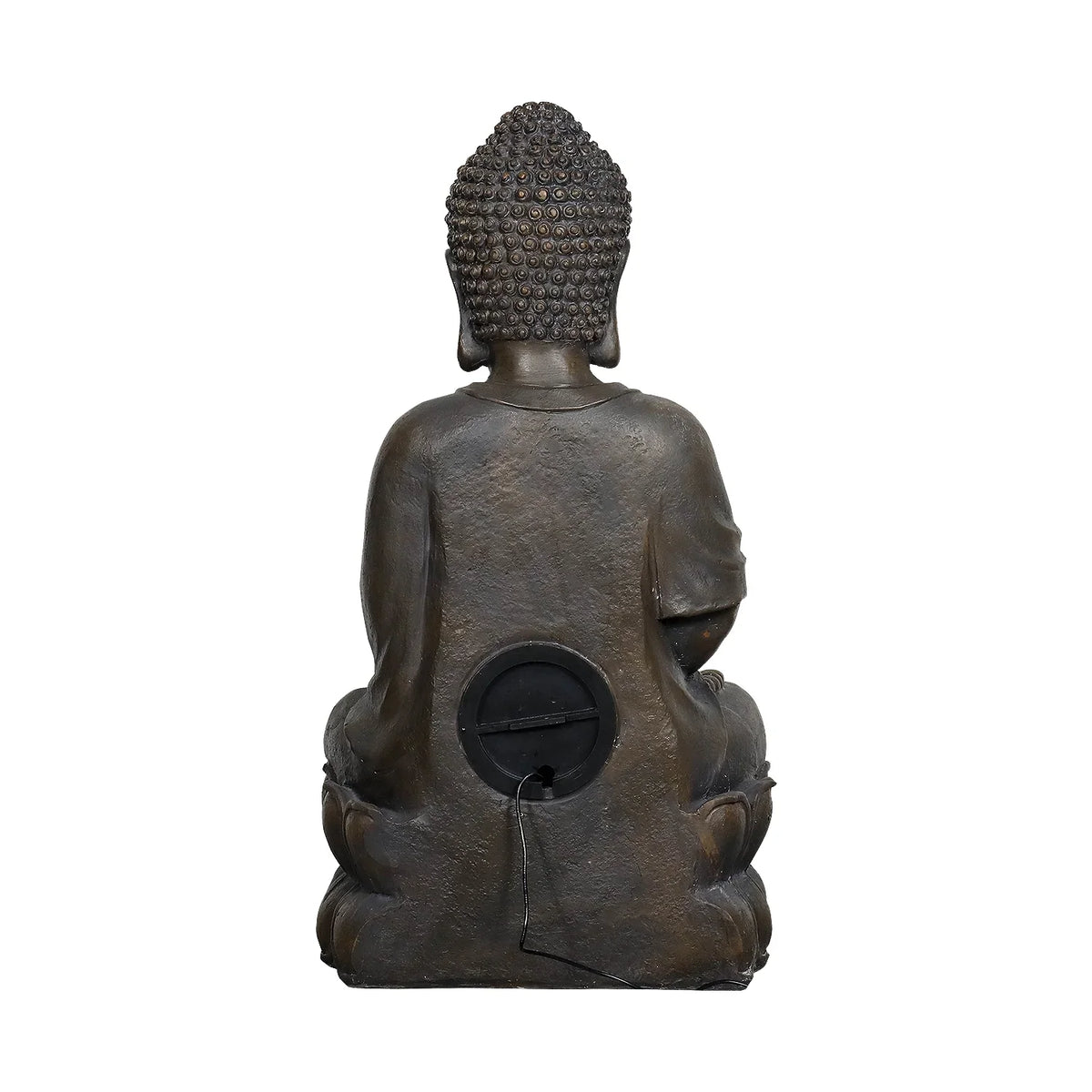 33" H Buddha Outdoor Water Fountain with LED Lights and Pump,Zen Style Relaxing Garden Fountain Waterfall for Patio, Porch and Yard Decor