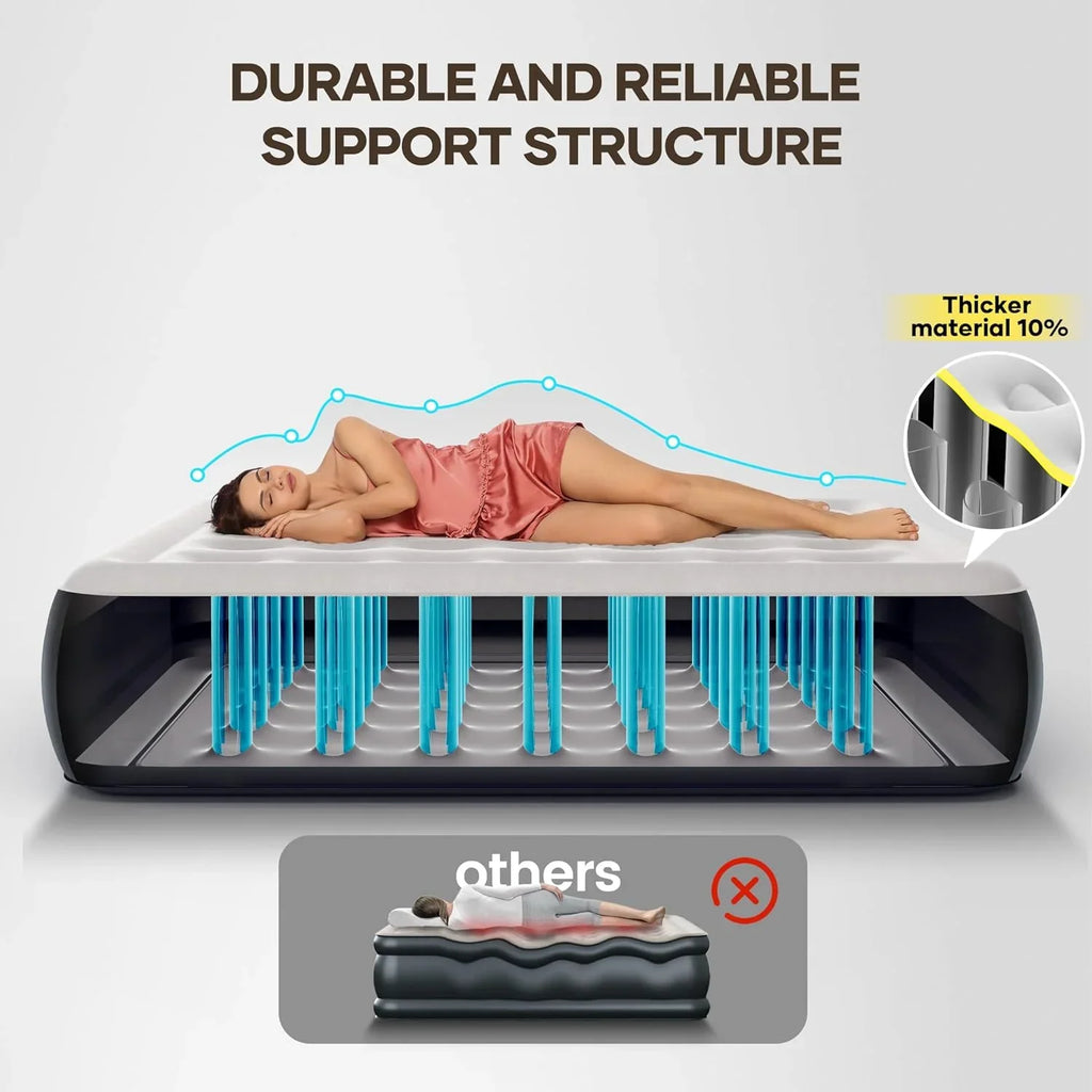 Camping Air Mattress Bed, Full Size with Built in Pump