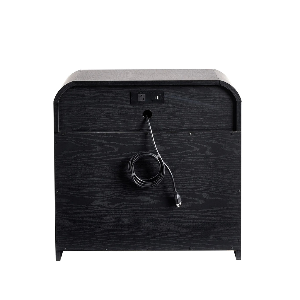 Better Homes & Gardens Juliet 3 Drawer Nightstand with USB, Light Honey