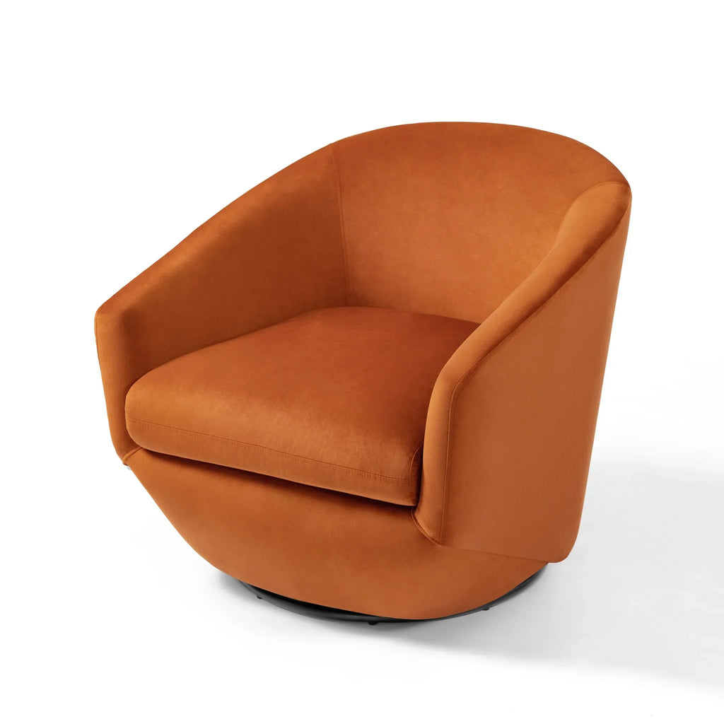 DREAMSIDEA Faux Leather Swivel Accent Chair Sets of 2 360" Swivel Barrel Chair,Swivel Club Sofa for Living Room, Bedroom, Office,Brown