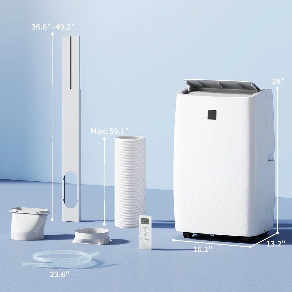 HOMCOM Portable Air Conditioner, 12000 BTU AC Unit with Cool, Dehumidifier, Fan, 550 Sq. ft, 24H Timer On Off, Auto & Sleep Mode, Window Kit