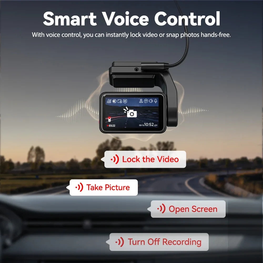 REDTIGER A4 Dash Cam Front and Rear, 4K Car Dash Camera with GPS& 5G Wifi, Touch Screen, 64GB Card, Voice Control Dashcam, Super Night Vision, Front and Rear Dash Cam with G-Sensor