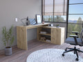 L Shaped Desk, Corner Desk with Sotrage Cabinets, Computer Desk Home Office Desk Writing Study Gaming Table Workstation for Home Game