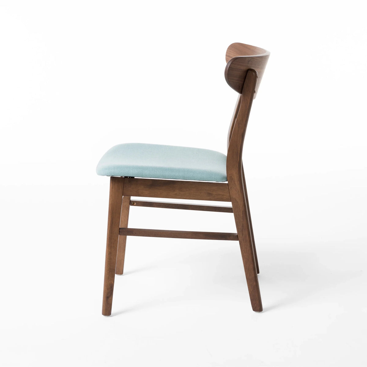 GDFSTUDIO Mid Century Modern Fabric Upholstered Rubberwood Dining Chairs, Set of 2, Dark Gray and Walnut