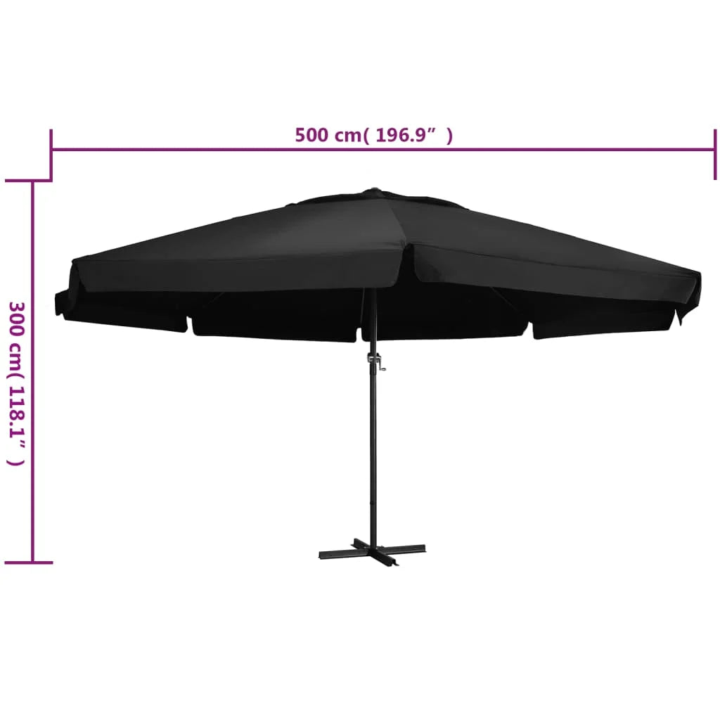 vidaXL Garden Parasol Azure Blue Polyester with PA coating Large