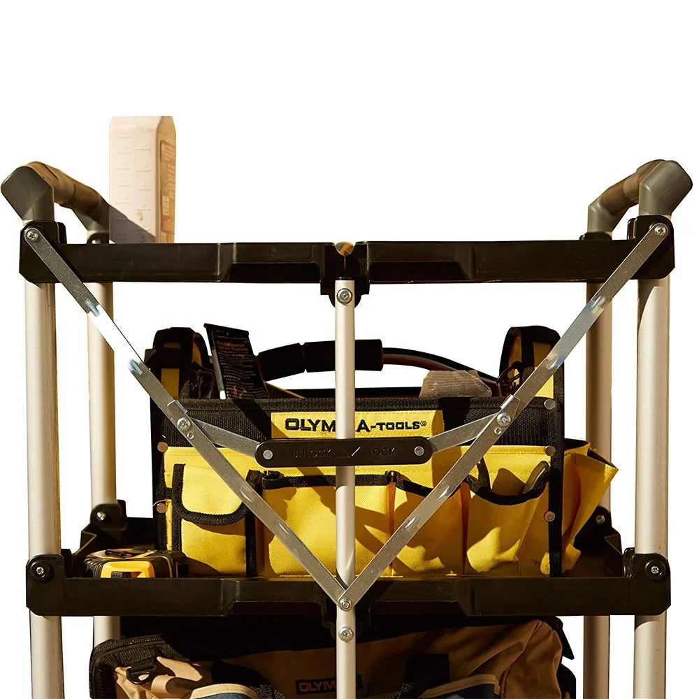 Olympia Tools Pack N Roll 3 Tier Collapsible Rolling Service Cart, Black