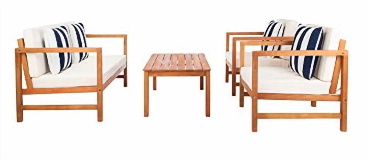 Safavieh Montez 4 Piece Outdoor Set with Accent Pillows