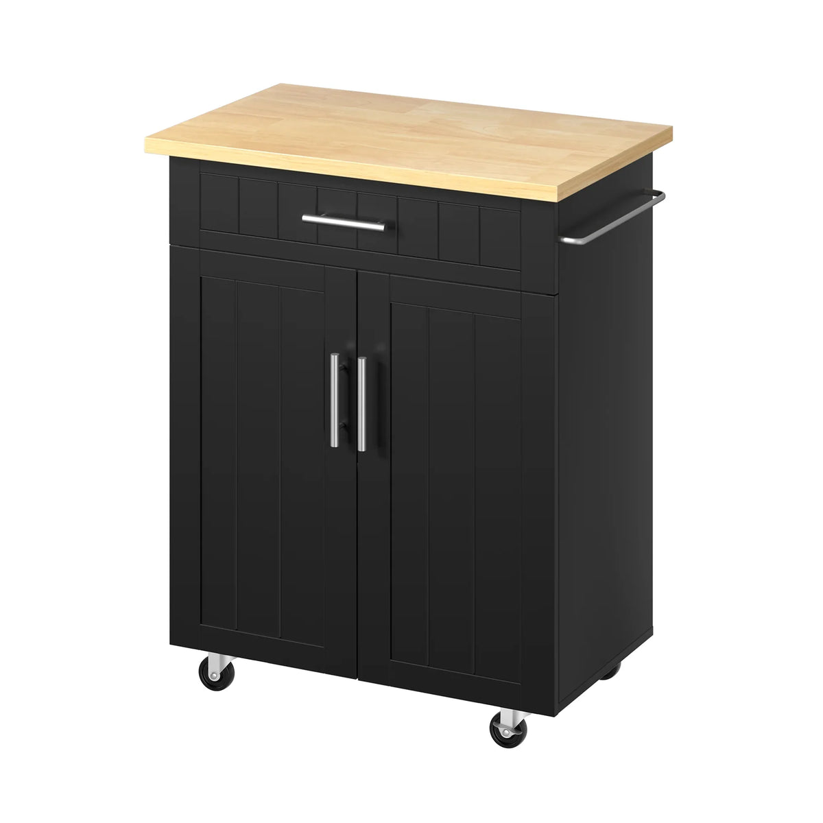Walsunny Kitchen Island Table Stand with Storage on Wheels,Rolling Kitchen Cart Storage Cabinet with Drawer,White