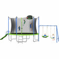 SOGES 12ft Trampolines with Slide and Swing, Basketball Hoop, 4�C7 Kids
