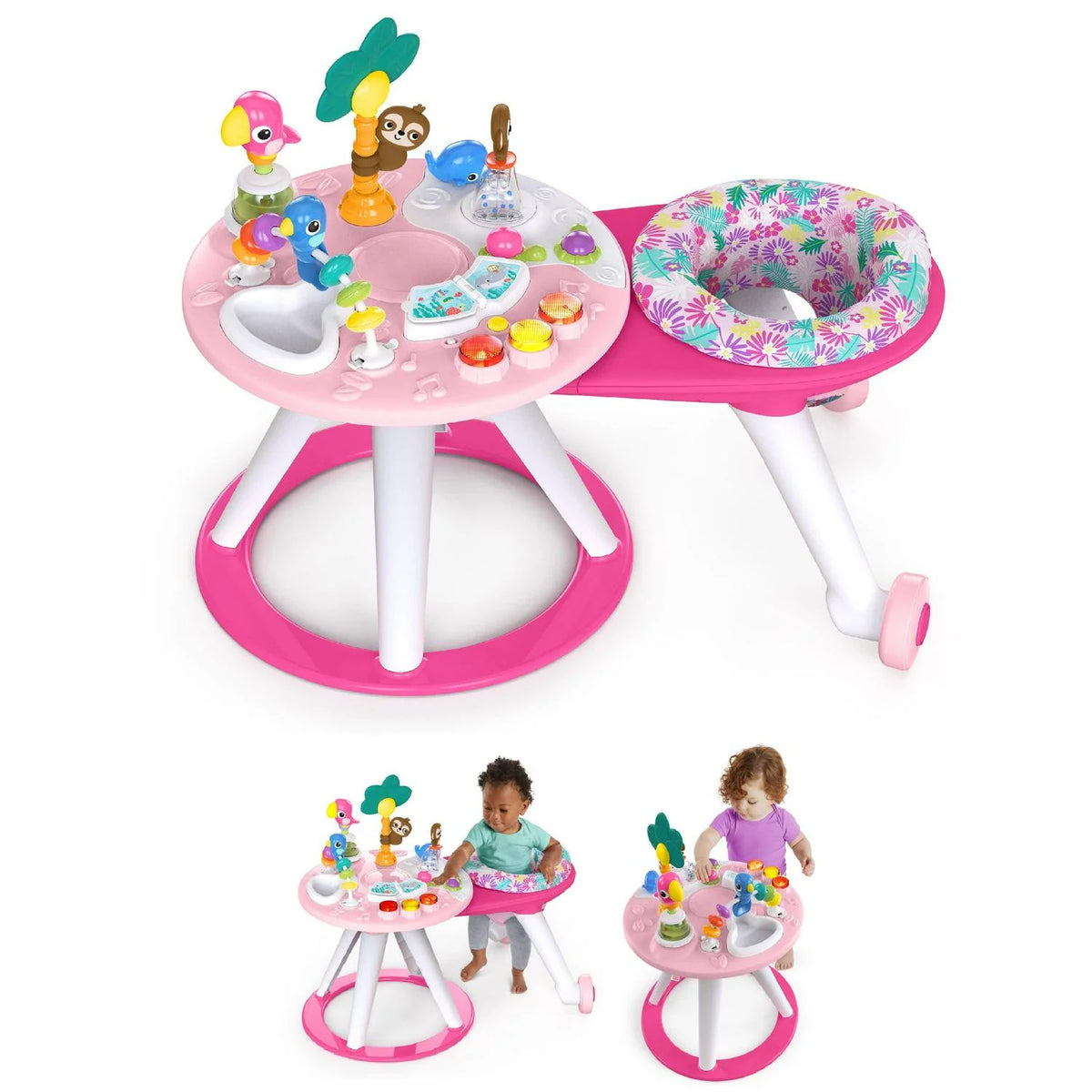 Bright Starts Around We Go 2-in-1 Walk-Around Baby Activity Center & Table. Tropic Coral. Age 6 Months+