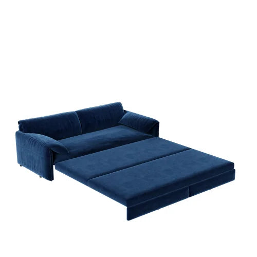 66" Queen Pull Out Sofa Bed, 3-in-1 Convertible Sleeper Sofa with Side Storage,Multi-Functional Velvet Loveseat Bed for Living Room,Bedroom