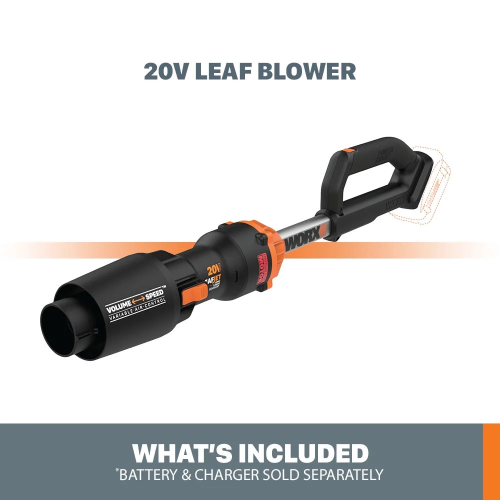 Worx WG543.9 20V Power Share LEAFJET Cordless Leaf Blower with Brushless Motor - TOOL ONLY