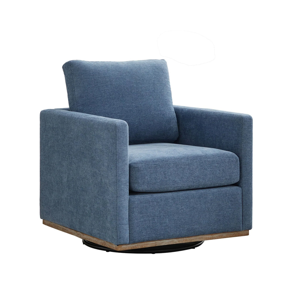 Swivel Accent Chair"360 Degree Square Swivel Chair for Living Room, Mid Century Modern Upholstered Swivel Barrel Chair,Comfy Sofa Armchairs for Bedroom,Nursery,Chenille(Beige)