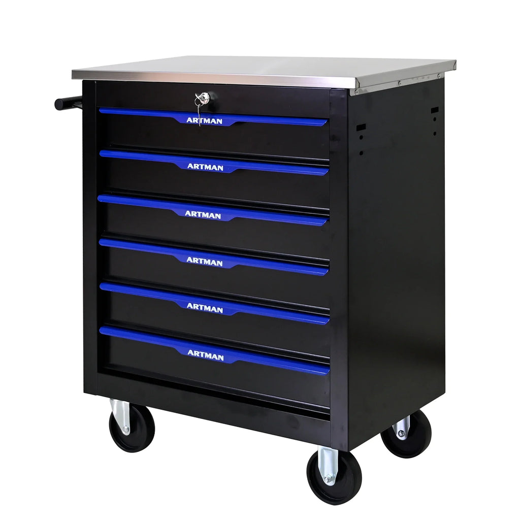 ARTMAN 6-Drawer Tool Storage Chest with Lockable Wheel,6 Drawer Tool Storage Cabinet for Garage, Warehouse, Repair Shop