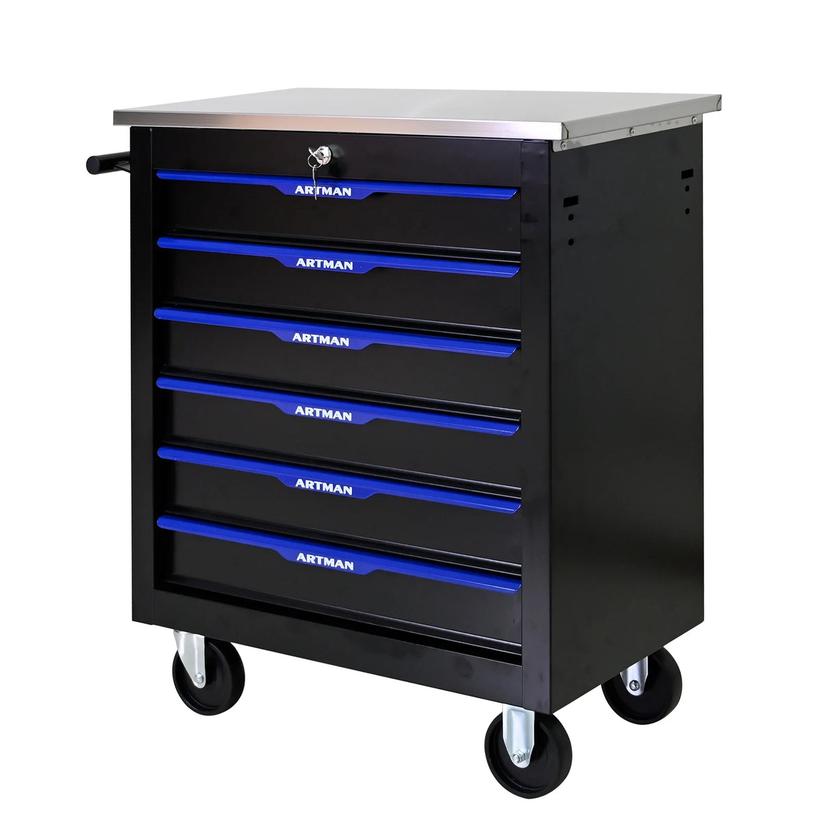 ARTMAN 6-Drawer Tool Storage Chest with Lockable Wheel,6 Drawer Tool Storage Cabinet for Garage, Warehouse, Repair Shop
