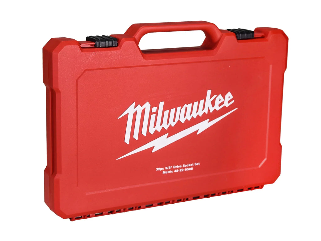 MILWAUKEE 32-Piece Metric 3/8 in. Drive Ratchet & Socket Set �C Slim Profile, 90-Tooth, Deep & Standard Sockets (48-22-9508)