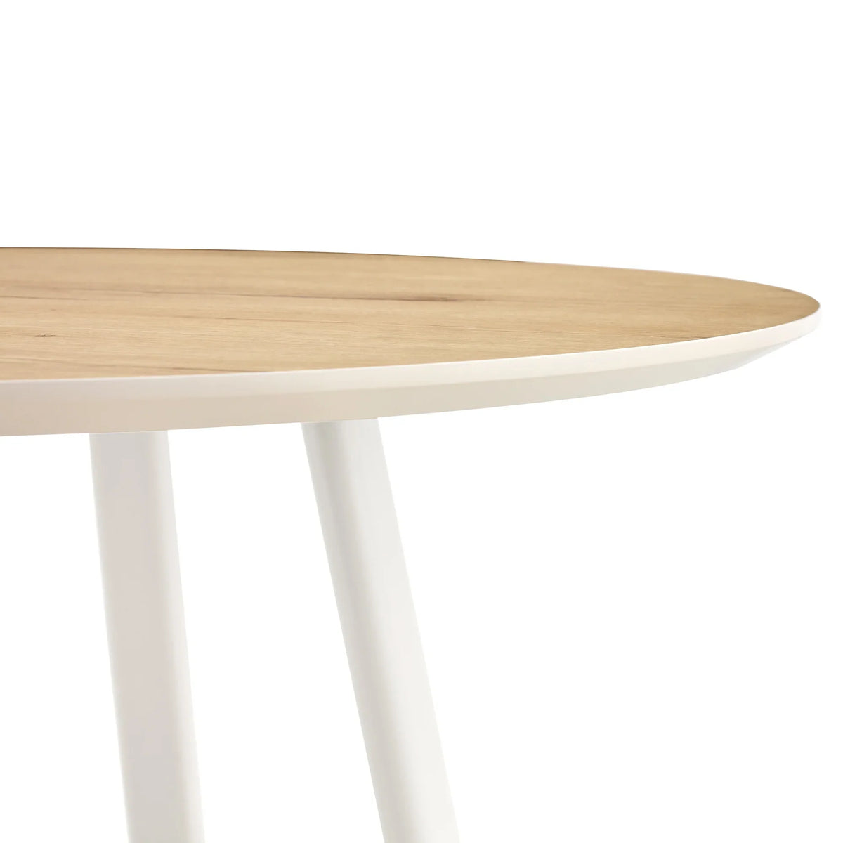 PORKISS Round Dining Table for 4 People, Wood Kitchen Dining Table with Metal Legs, Modern Dining Room Tables for Kitchen Living Room, White #2