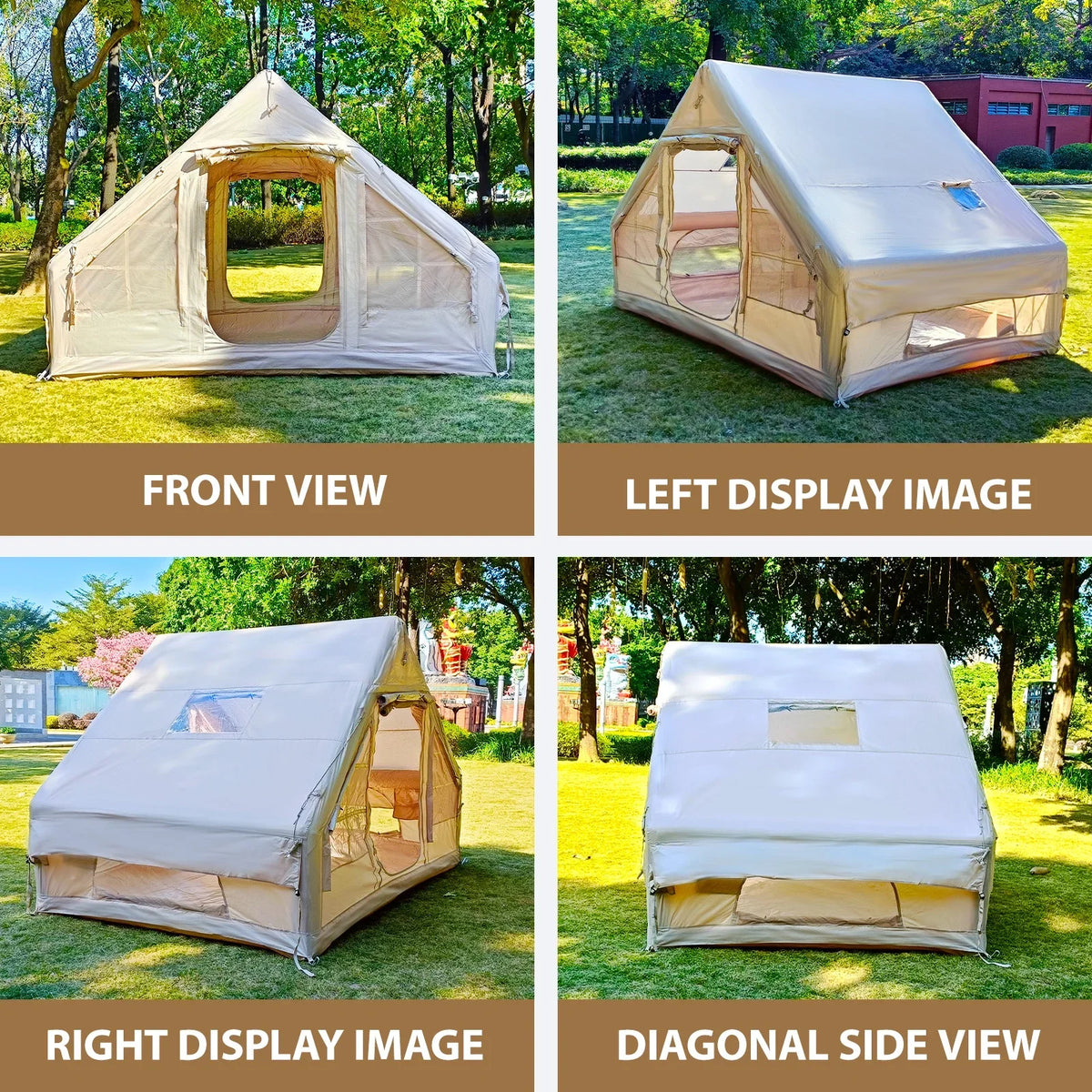 Inflatable Camping Tents 4/6/8/10 Person,129 Square Feets Large Blow up Tent with Stove Jack