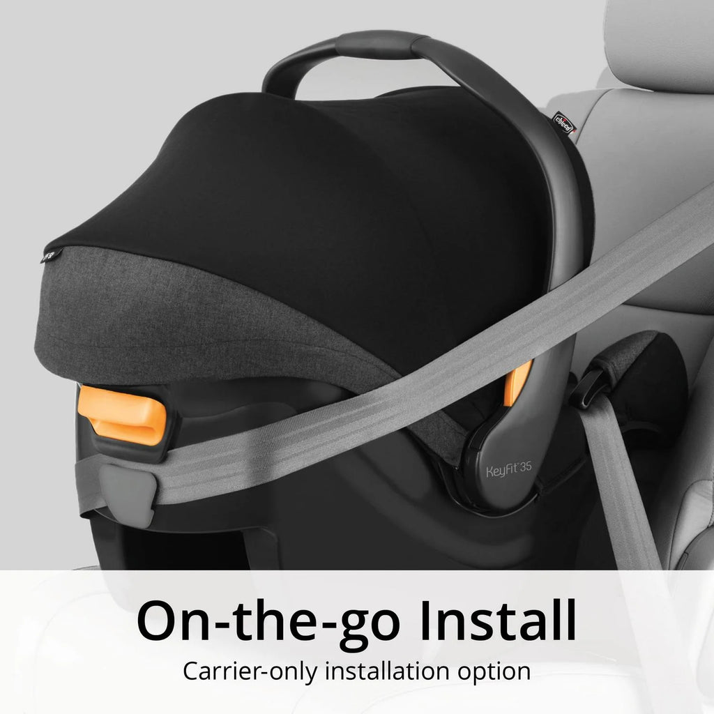 Chicco KeyFit 35 ClearTex 35 lbs Extended Use Infant Car Seat - Shadow (Black). New