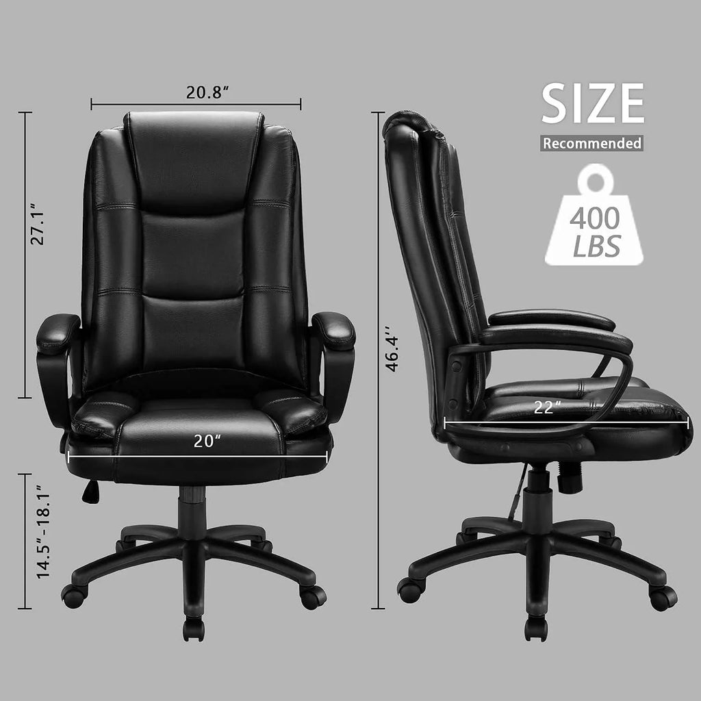 Waleaf Home Office Chair, 400LBS 8Hours Heavy Duty Design, Ergonomic High Back Cushion Lumbar Back Support, Computer Desk Chair, Big and Tall Chair for Work