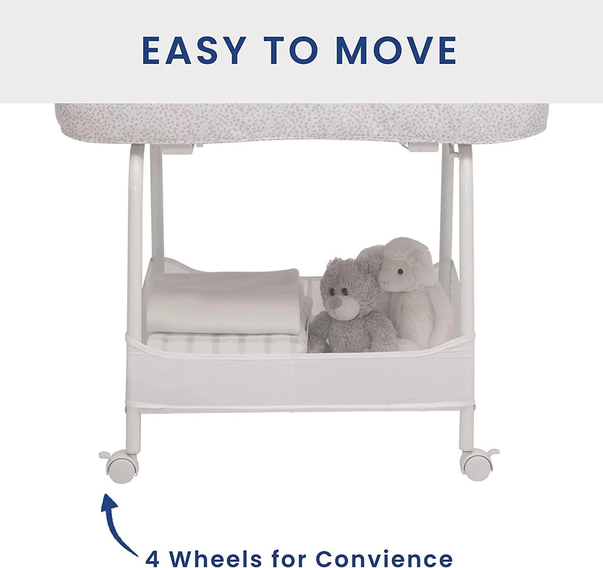 Delta Children SmartSleep Auto Glide Bassinet with Bluetooth. Alloy