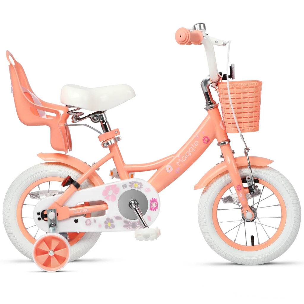 Glerc Maggie 12 inch Kids Girls Bike for Ages 2-4 Years Child, Peach