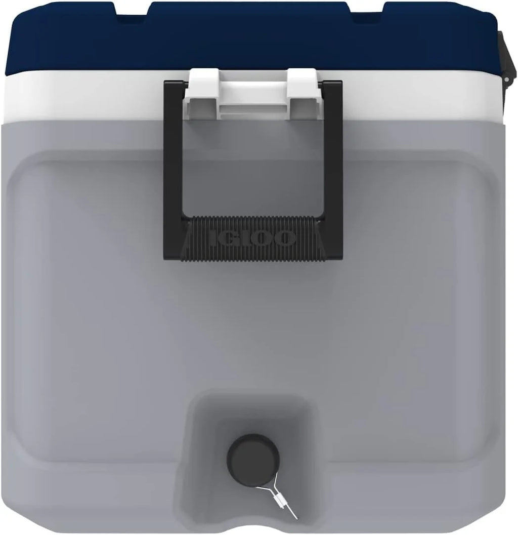 Igloo 70 Quart MaxCold Cooler ThermeCool Insulation with Swing-Up Handles, Gray and Black