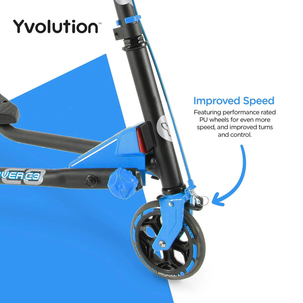 Yvolution Y Fliker Carver C3 Wiggle Scooter for Kids Age 7+ Years. Blue. Unisex