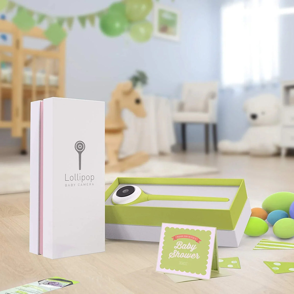 Lollipop Baby Monitor Pistachio Smart WiFi Camera with True Cry Detection Breathing & Sleep Tracking