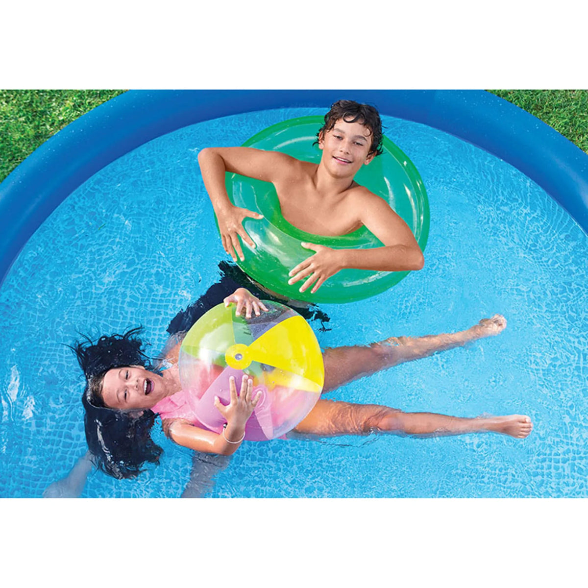 Intex 10ft Round Swimming Pool Cover & Easy Set 10ft x 30in Inflatable Pool