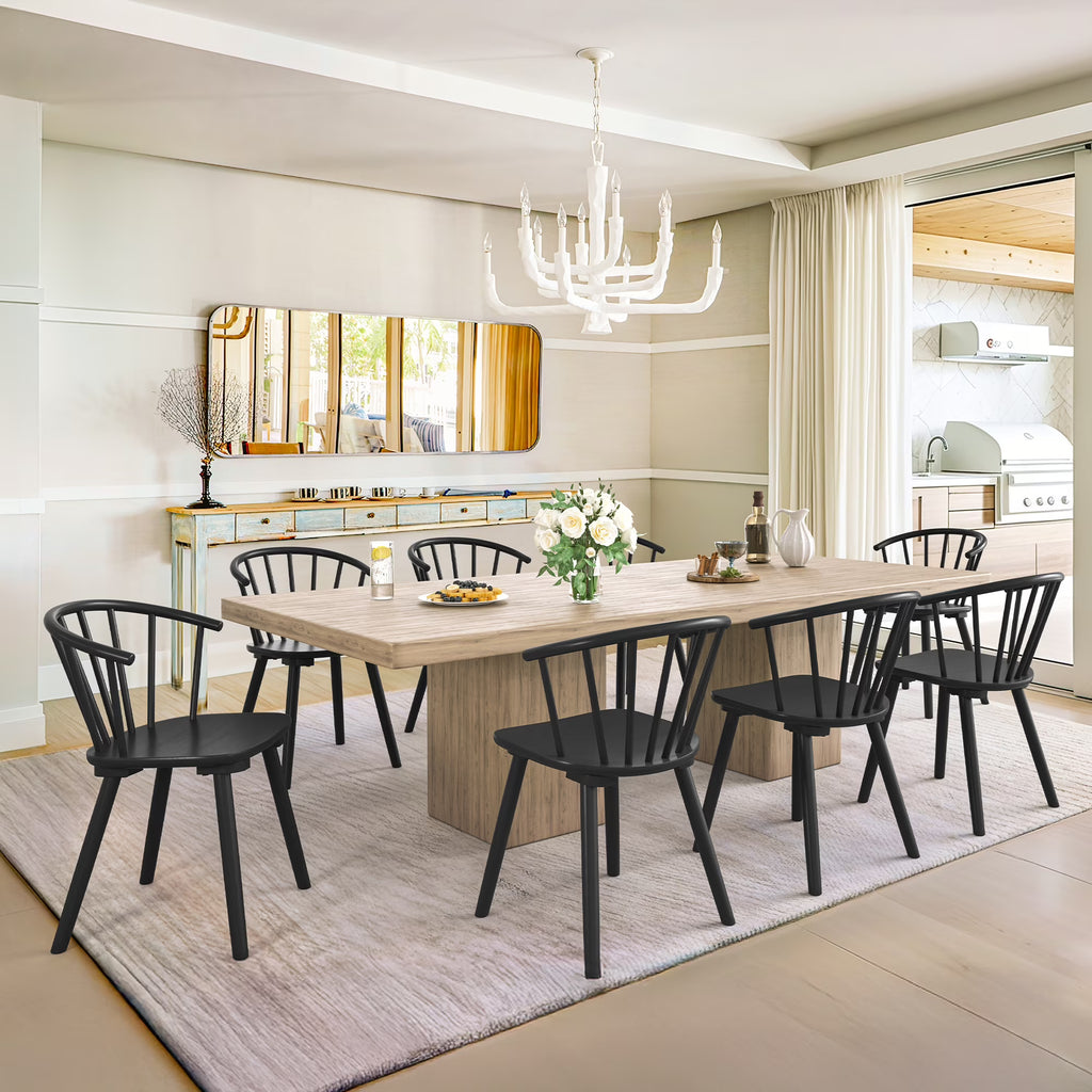 Dycanpo Dining Chairs Set of 4, Black Kitchen/Dining Room Wooden Chairs with Mid Century Modern,18''