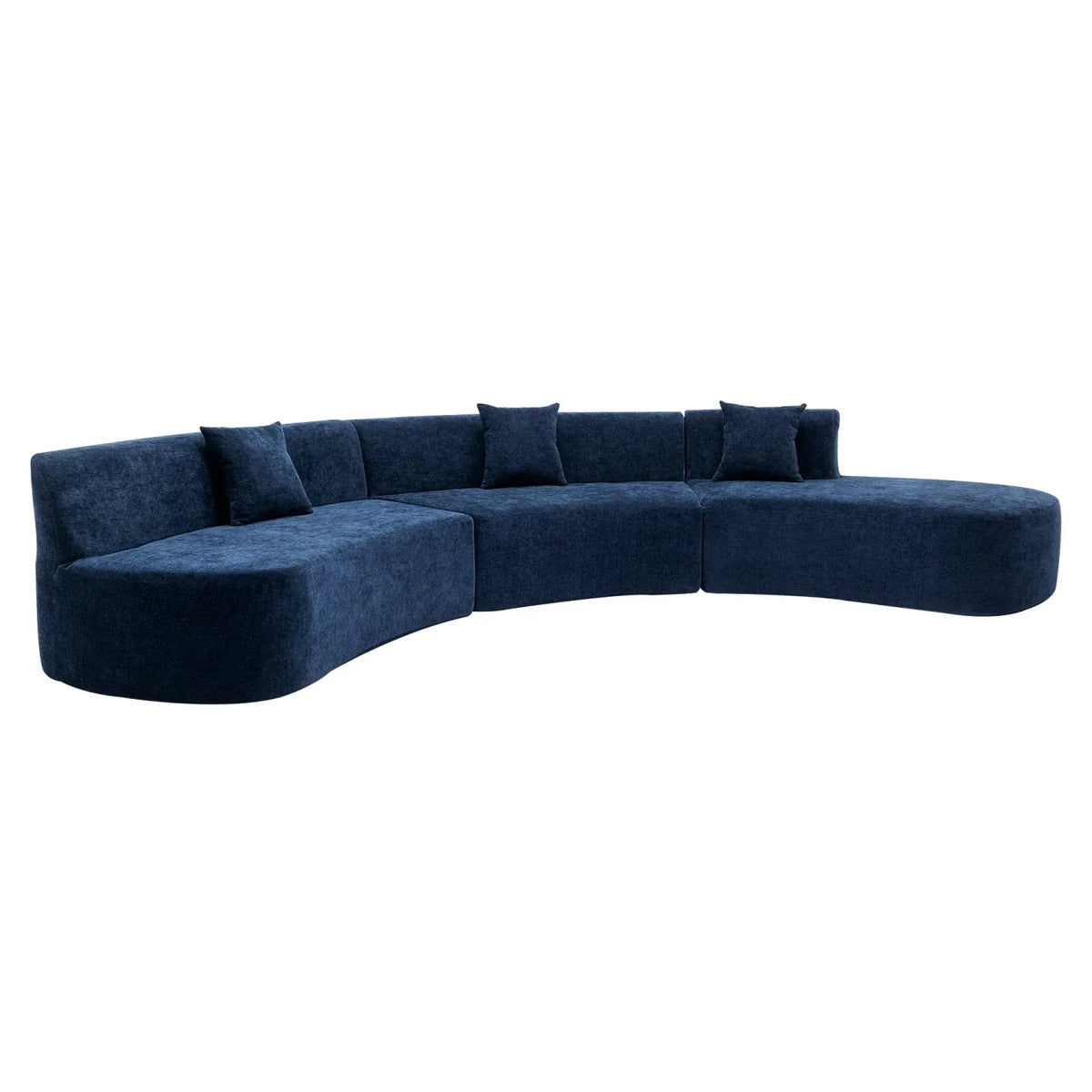 Harper & Bright Designs Modern Curved Floor Sofa Set, Modular Sectional Sponge Couch for Living Room, 2 PC Free Combination No Assembly Foam-Filled Sofa, Beige