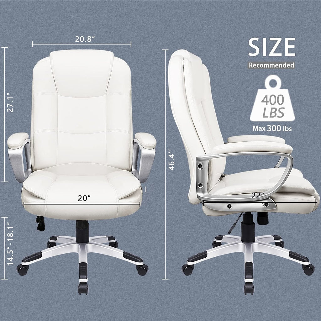 Waleaf Home Office Chair, 400LBS 8Hours Heavy Duty Design, Ergonomic High Back Cushion Lumbar Back Support, Computer Desk Chair, Big and Tall Chair for Work