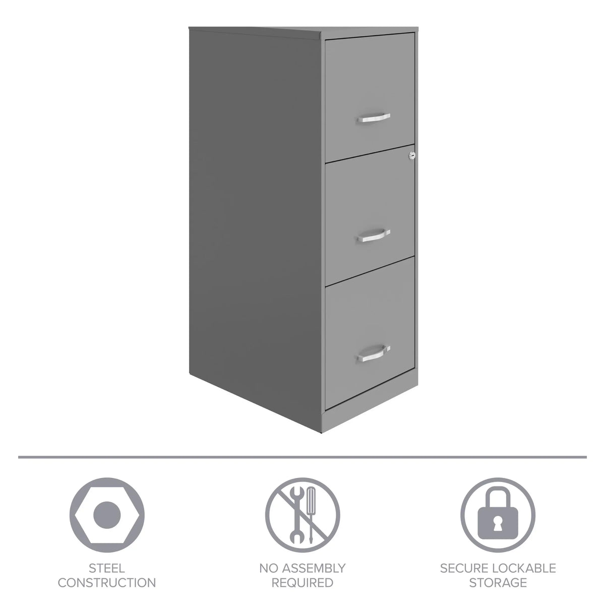 Space Solutions 18" Deep 3 Drawer Smart Letter Width Vertical File Cabinet, Navy