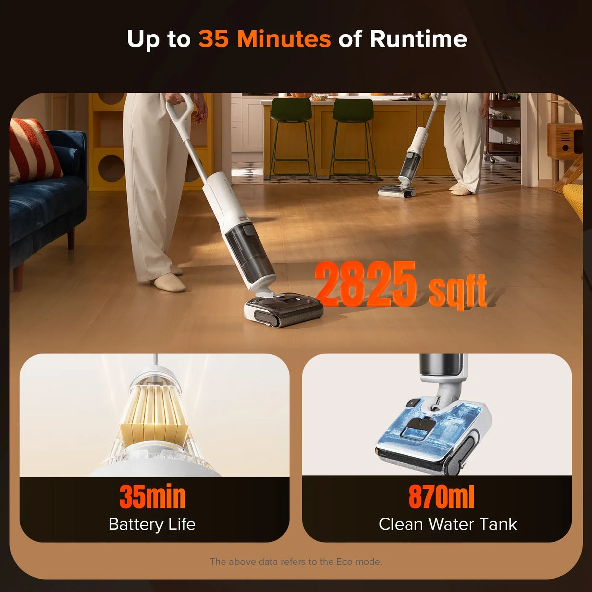 Roborock F25 GT Vacuum Mop All in One, Wet Dry Vacuum Cleaner Cordless, 20000Pa Floor Cleaner Machine for Tile Hardwood Wood Vinyl Floor, Edge to Edge Self Cleaning Electric Mop with 180" Lie-Flat