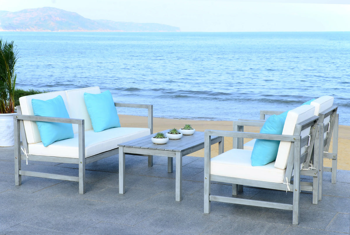 Safavieh Montez 4 Piece Outdoor Set with Accent Pillows