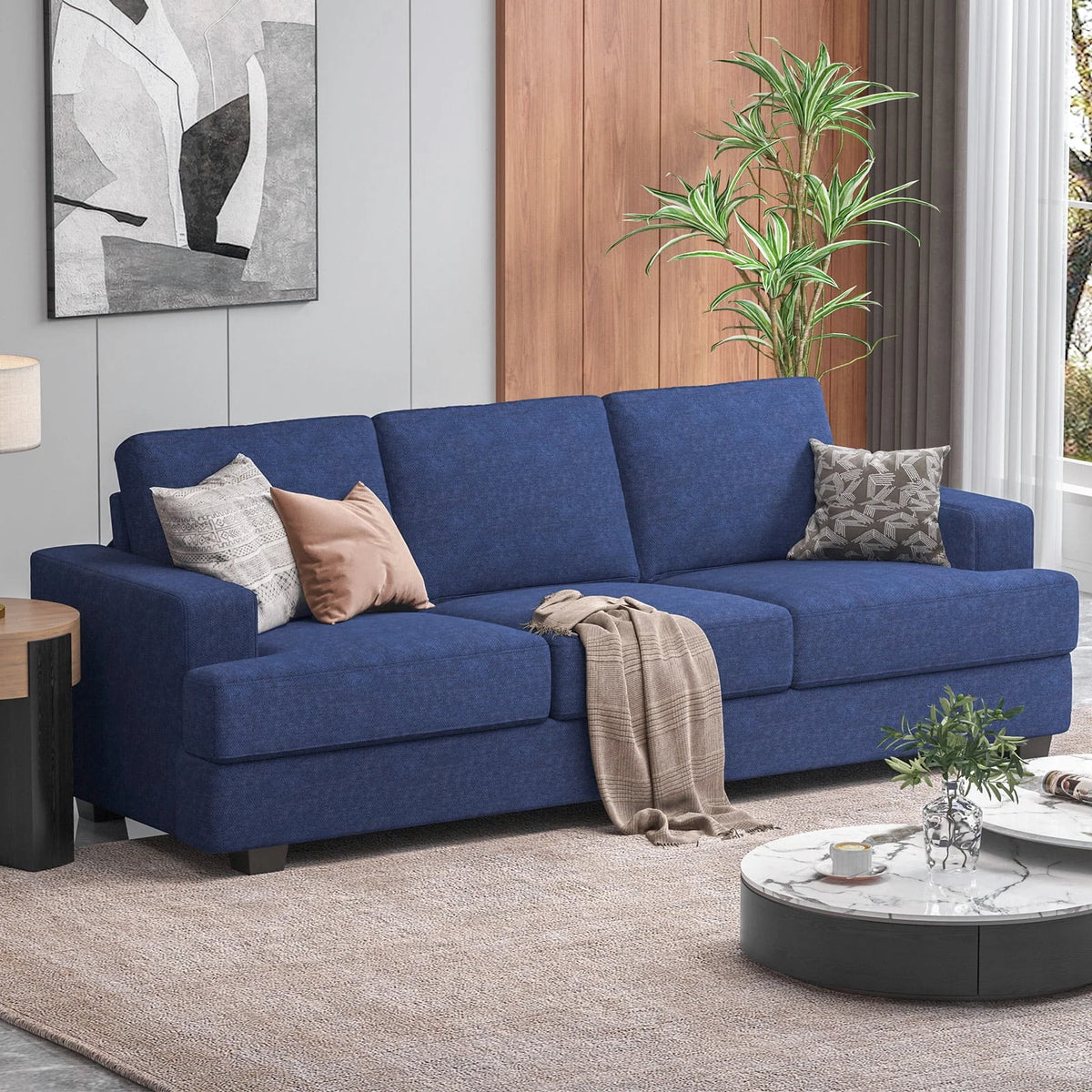 BLAZANT 3 Seater Sofa Oversize, 89" Extra Large Size Sofa Couch with Extra Deep Seats, Modern Loveseat Sofa, Comfortable Fabric, Easy to Install, for Living Room Apartment Lounge, Brown