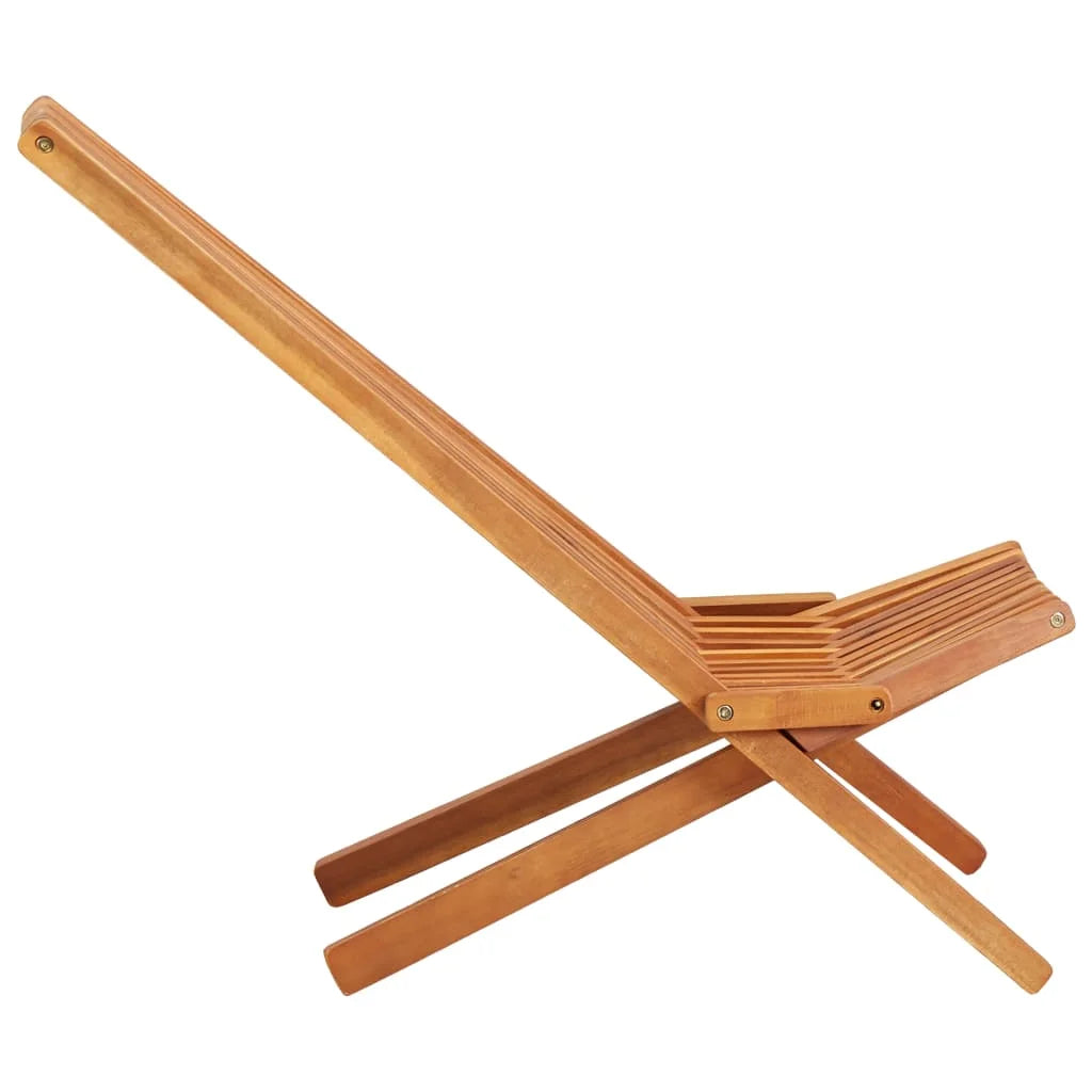 vidaXL 1/2x Solid Acacia Wood Folding Outdoor Lounge Chairs Deck Chair Seat