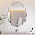 LUVODI Beveled Edge Wall Mirror Bathroom Mirror Vanity Scalloped for Home Living Room 25x32in