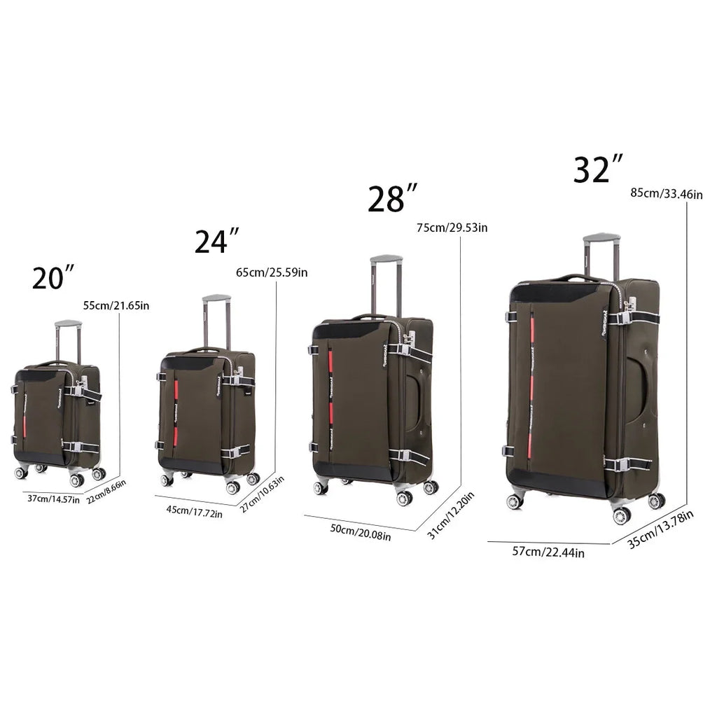 4-Piece Sage Green Softside Luggage Set with Spinner Wheels, Lightweight Expandable Suitcases (20"/24"/28"/32")