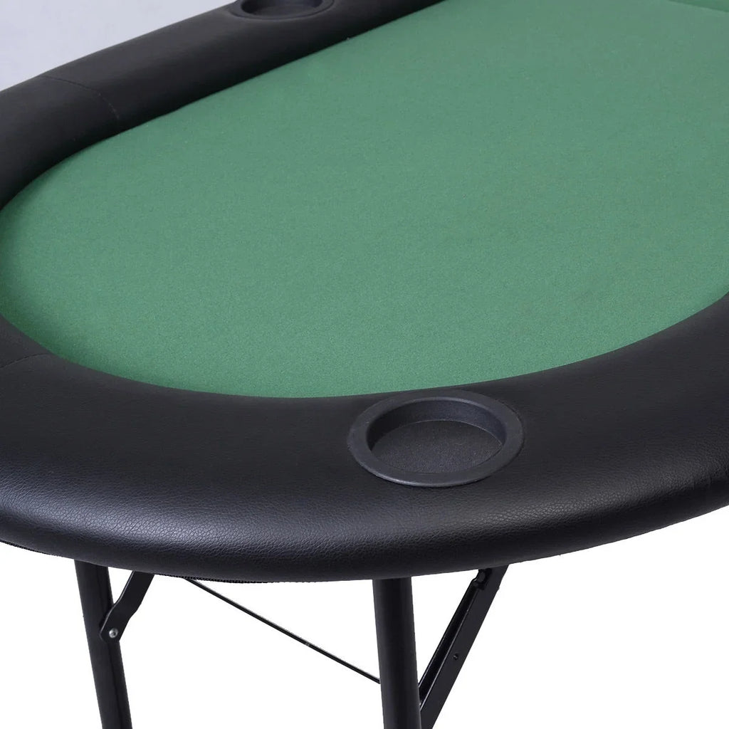 Costway Foldable 8 Player Poker Table Casino Texas Holdem Folding Poker Play Table