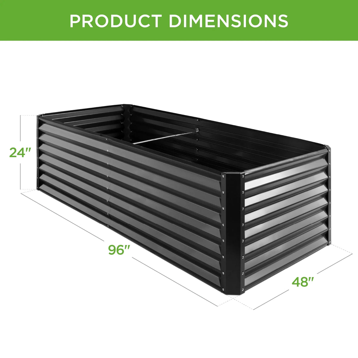 Best Choice Products 8x4x2ft Outdoor Metal Raised Garden Bed, Planter Box for Vegetables, Flowers, Herbs - Gray