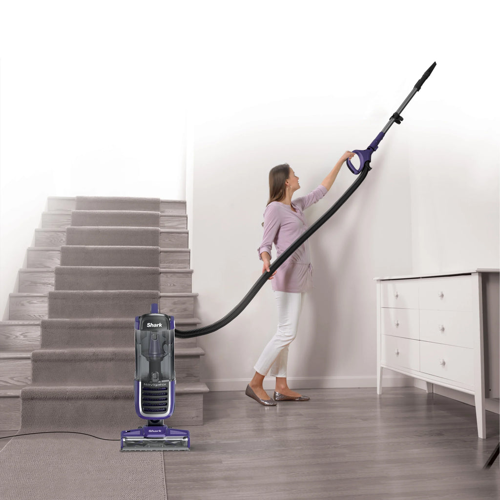 Shark Upright Vacuum, Navigator Swivel Pro, Bagless, Powerful Suction, Advanced Maneuverability, Complete Seal with HEPA Filter, Hard Floor and Carpet, Upholstery and Crevice Tool, NV150, Purple