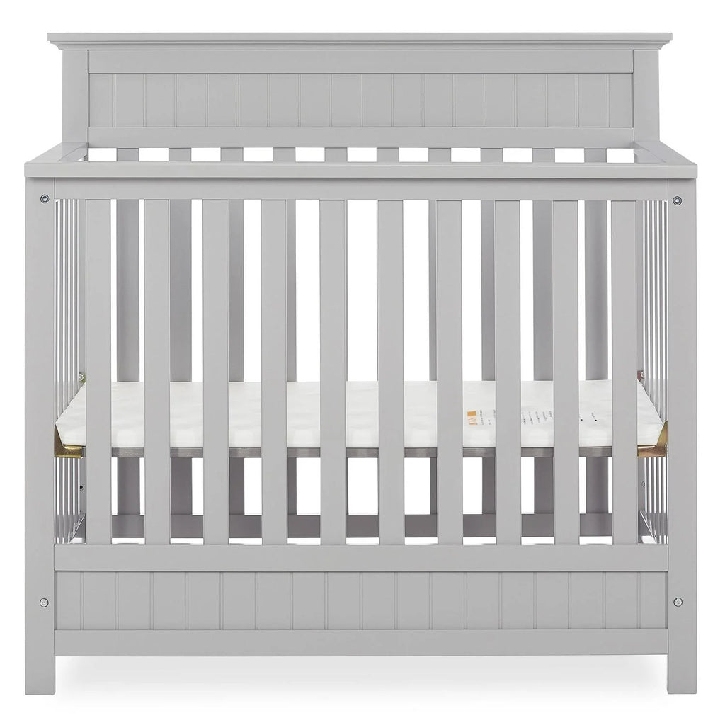 Dream On Me Harbor 4-in-1 Convertible Mini Crib in Pebble Grey. Greenguard Gold Certified