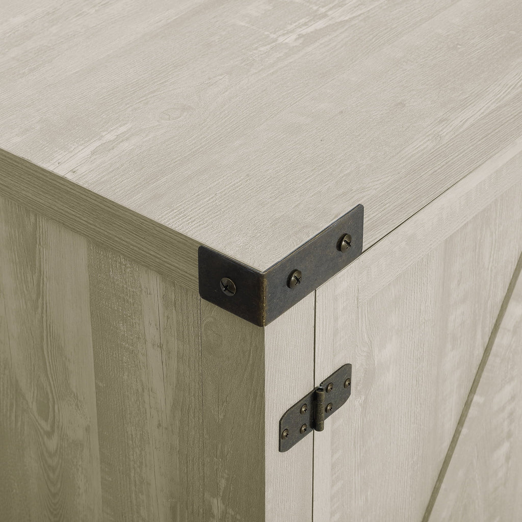 Walker Edison Modern Farmhouse Barn Door TV Stand for TVs up to 65", Grey Wash