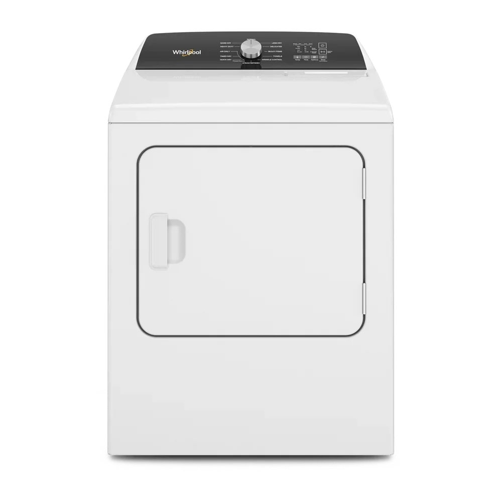 Whirlpool. WED5050LW 7.0 Cu. ft. Top Load Electric Moisture Sensing Dryer with Steam