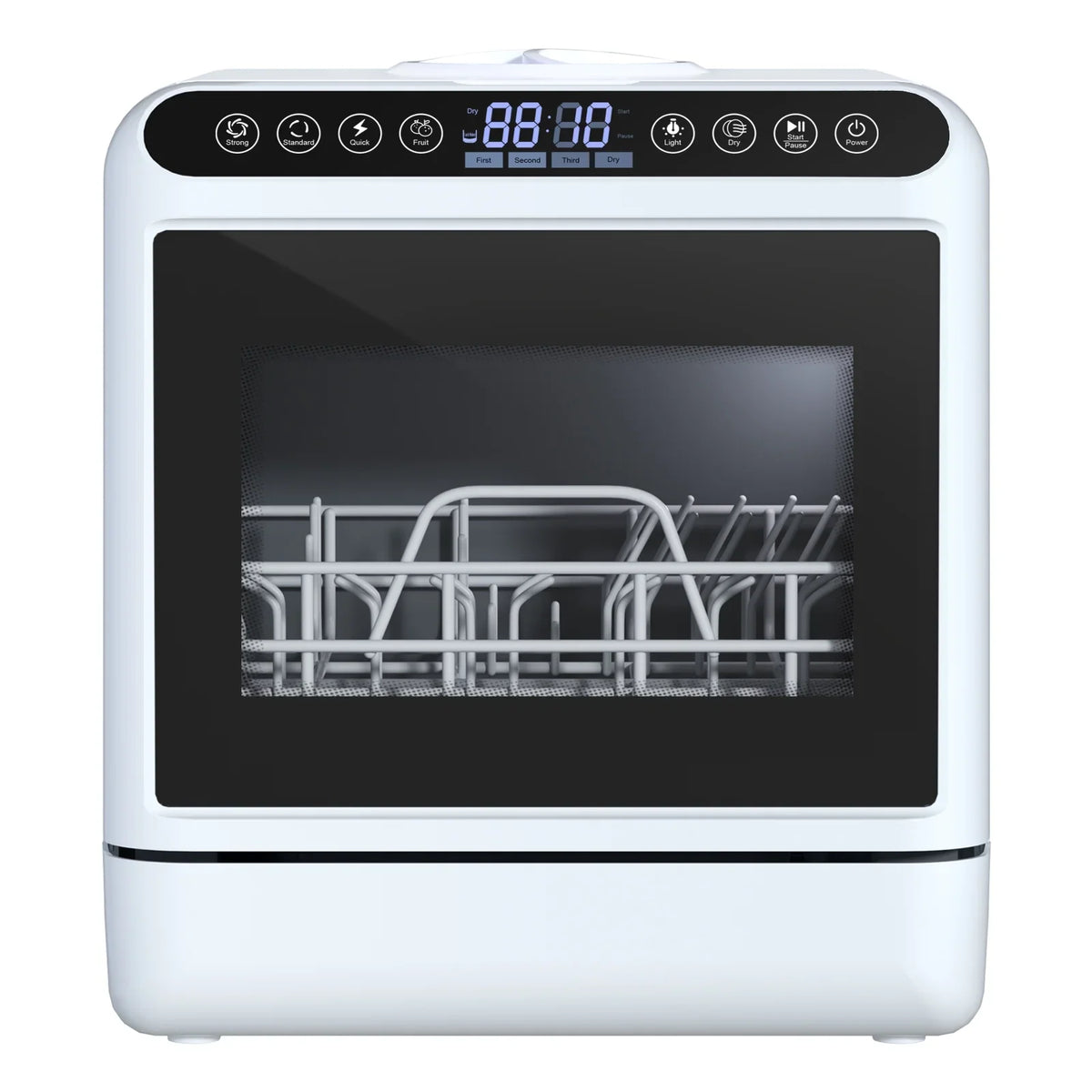 Kitem Mini Dishwasher with 6 Functions, 5 Place Settings -- 2-Tier Rack, 3-Spray Arm, Air-Dry Function, Portable Dishwasher with 5L Water Tank, Automatic Smart Countertop Dishwasher