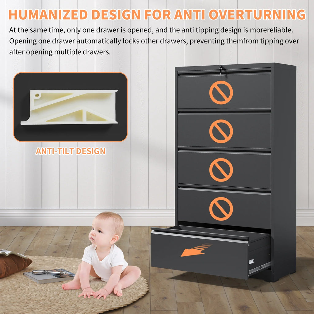 Daatumm 2-Drawer Vertical File Cabinet with Lock, Steel Metal Office & Home Storage for A4/Letter/Legal Size Documents