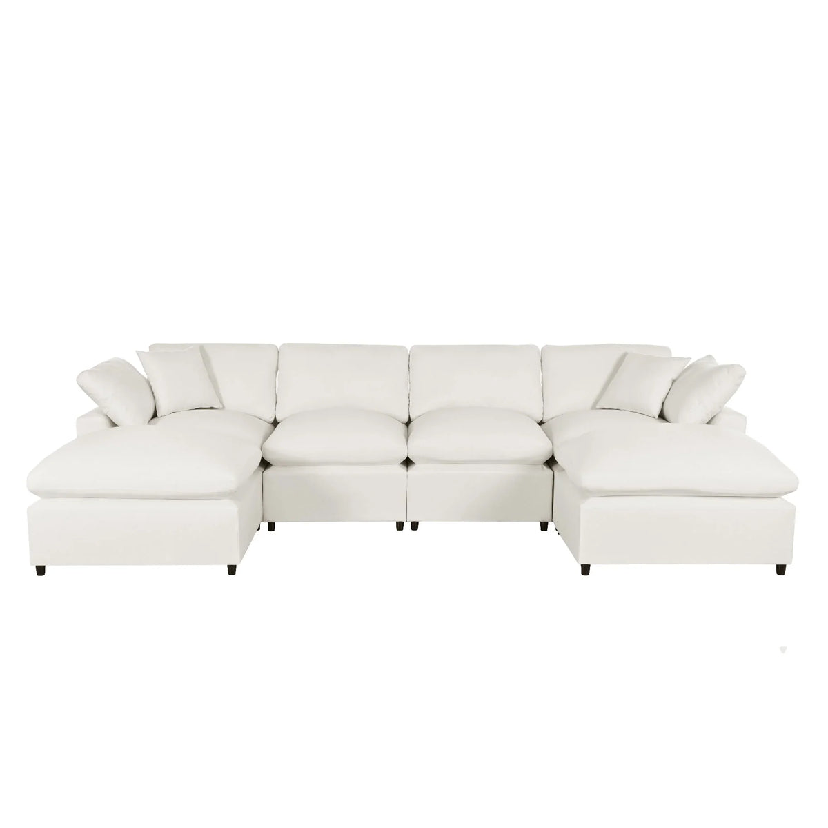 Harper & Bright Designs Convertible Modular Sectional Sofa with 2 Removable Ottomans & Pillows, Large U Shape Cloud Couch with Reversible Chaise for Living Room, Grey