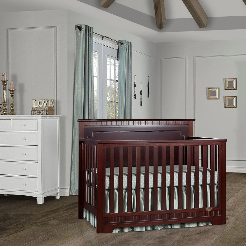 Dream On Me Morgan 5-in-1 Convertible Crib. Cherry
